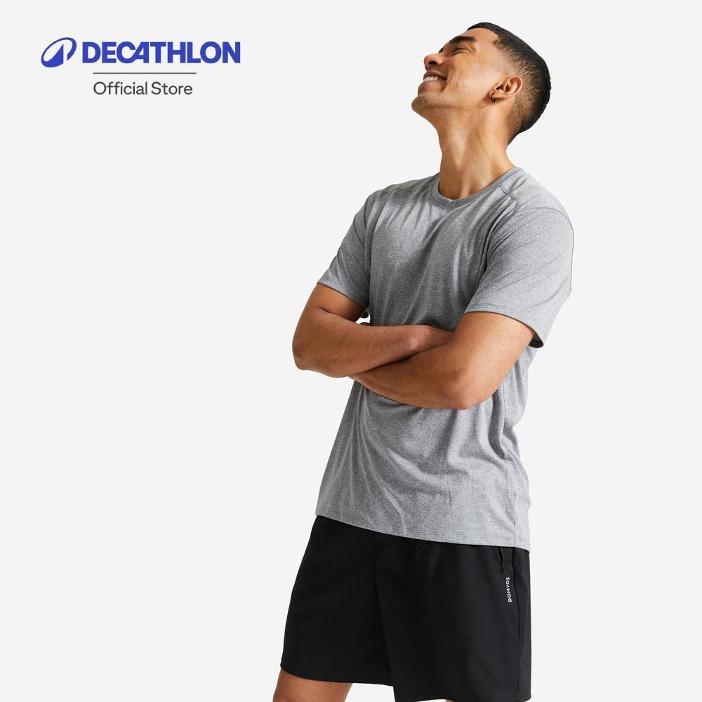 Decathlon Men'S Crew Neck T-Shirt Essential เสื้อยืดผู้ชายสำหรับใส่ออกกำลังกายแบ