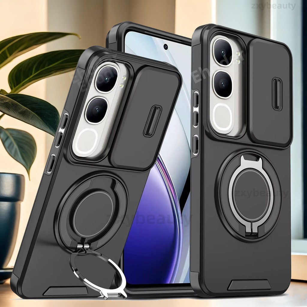 สําหรับ Vivo Y21d Y31 5G 2025 กรณีเกราะกันกระแทกสไลด์ปลอกแม่เหล็กสําหรับ VivoY21d VivoY31 แหวนขาตั้งโทรศัพท์ฝาหลัง