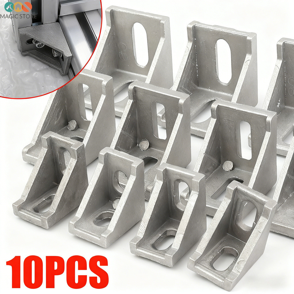 [Home]ขายึดมุมอลูมิเนียมอัลลอยด์ Triple-Reinforced 2/6/10 ชิ้น| การออกแบบกันสนิมหล่อ CNC | รองรับมุม