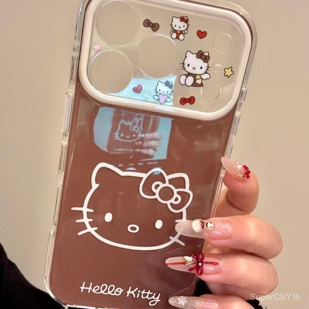 เคสโทรศัพท์ เหมาะสําหรับ iPhone 11 12 13 14 15 16 17 Pro max Plus Coffee KT Cat Shock-proof Shock-pr