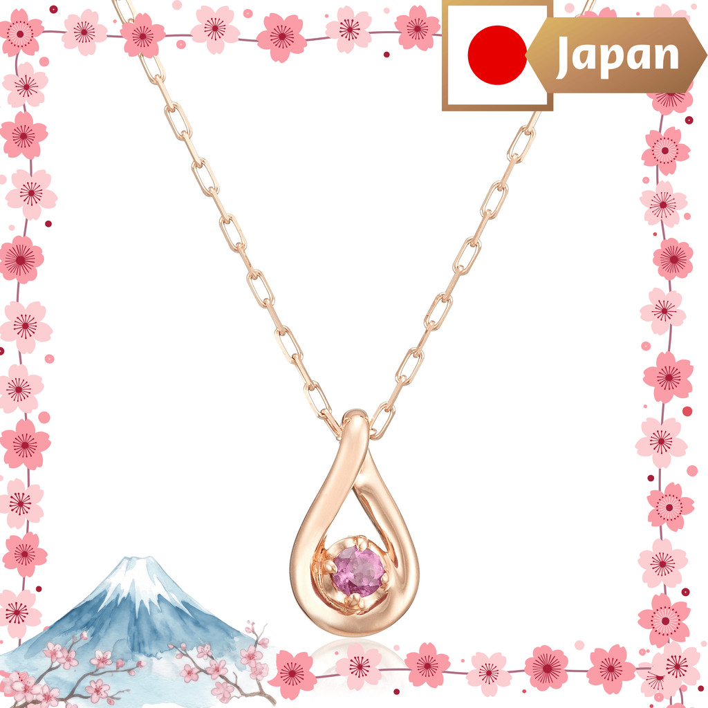 【แบรนด์ญี่ปุ่น】[ヨンドシー] 4℃ 【1月誕生石】K10ทองชมพู สร้อยคอ 11181-612-3109-00-00 ผู้หญิง