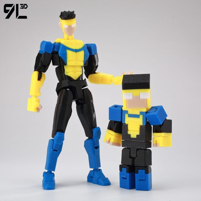 การพิมพ์ 3D Invincible Young Man Mark Minecraft Edition Action Figure รูปอุปกรณ์ต่อพ่วงของเล่นของขวัญ