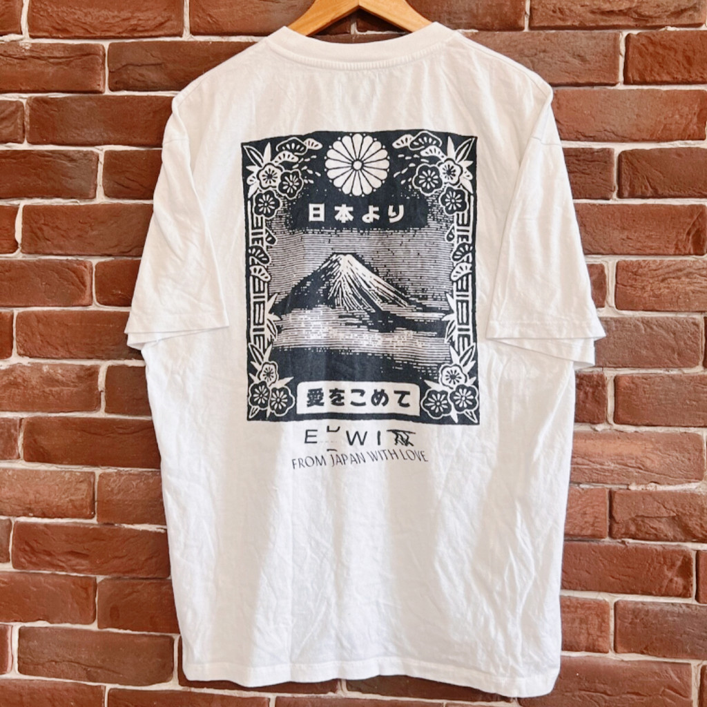 ญี่ปุ่น Simple EDWIN EDWIN เสื้อยืดแขนสั้นผู้ชายเป็นมิตรกับผิวทุกการแข่งขันเสื้อยืดคอกลม