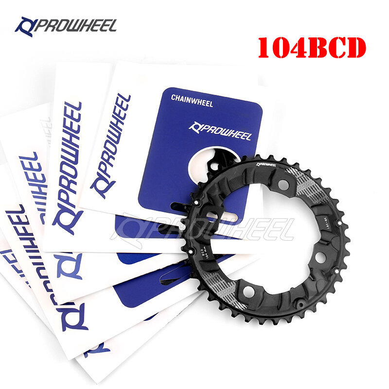 PROWHEEL 64BCD 104BCD MTB จักรยานเฟืองโซ่คู่ Chainwheel 26T 28T 36T 38T Chainring Mountain Bike cran