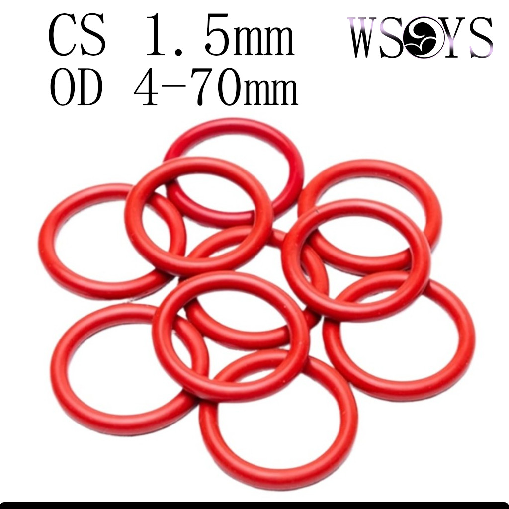 [WSYS]มาแรง สินค้าพร้อมส่ง สีแดง โอริง O-Ring ยางซิลิโคน/Red O-ring gasket(ความหนา1.5mm*วงใน4-70mm OO2)