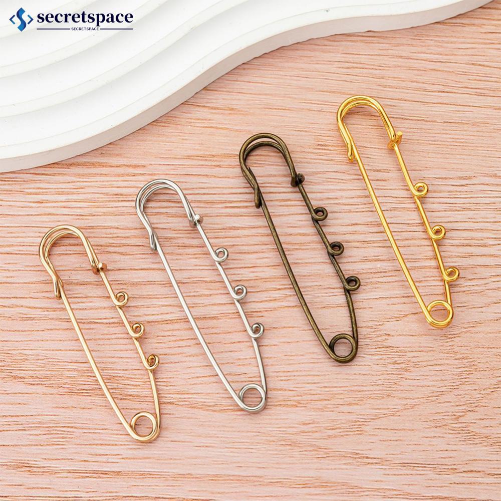 SECRETSPACE 10 ชิ้นโลหะ Heavy Duty Safety Pins เข็มกลัด 3 ห่วงเสื้อผ้าอุปกรณ์เสริม DIY หัตถกรรมเครื่