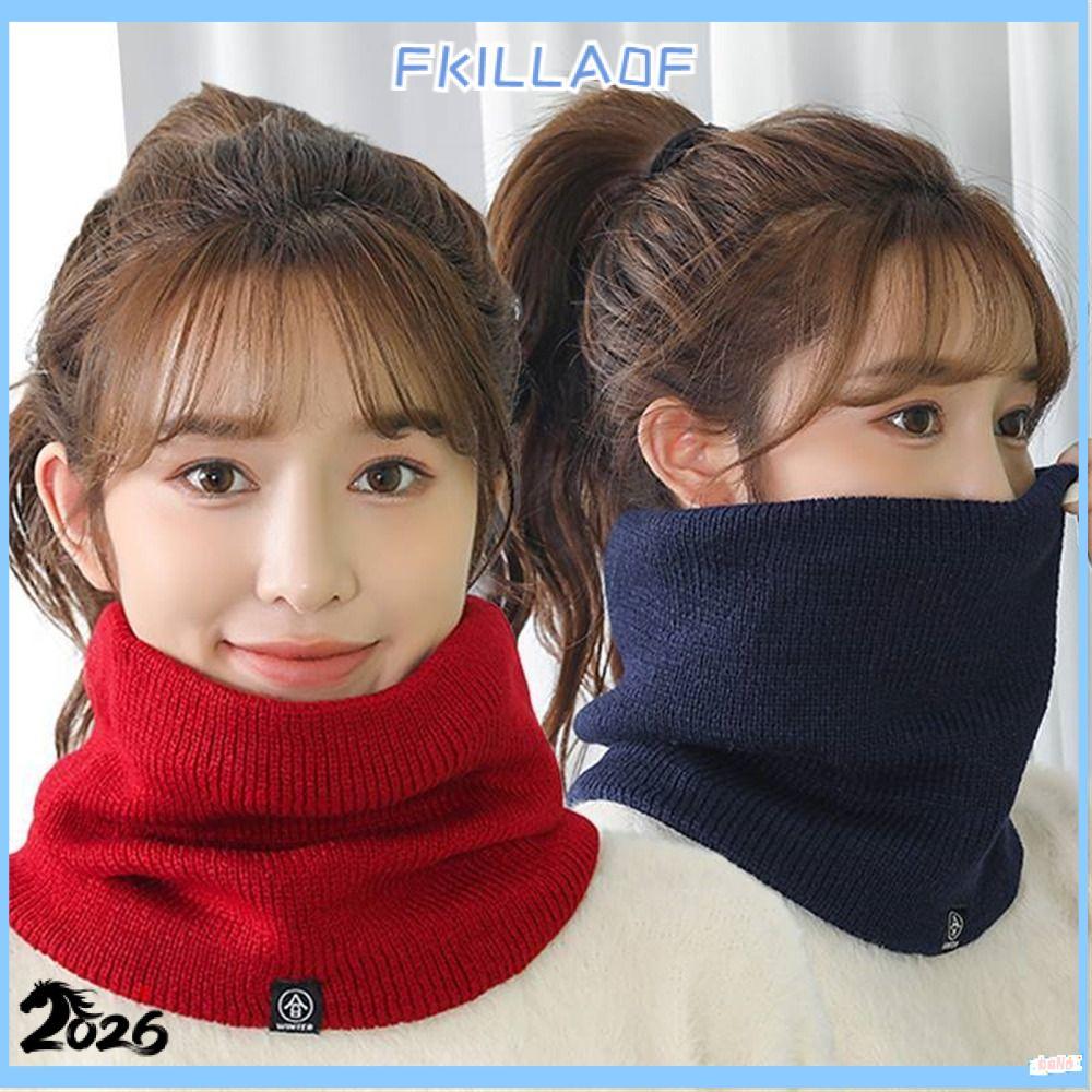 FKILLA0FCR คออุ่น,ซับหนานุ่มถักผ้าพันคอคอ,แฟชั่นขนสัตว์ให้ความอบอุ่นกีฬาผ้าพันคอสเก็ตวิ่ง