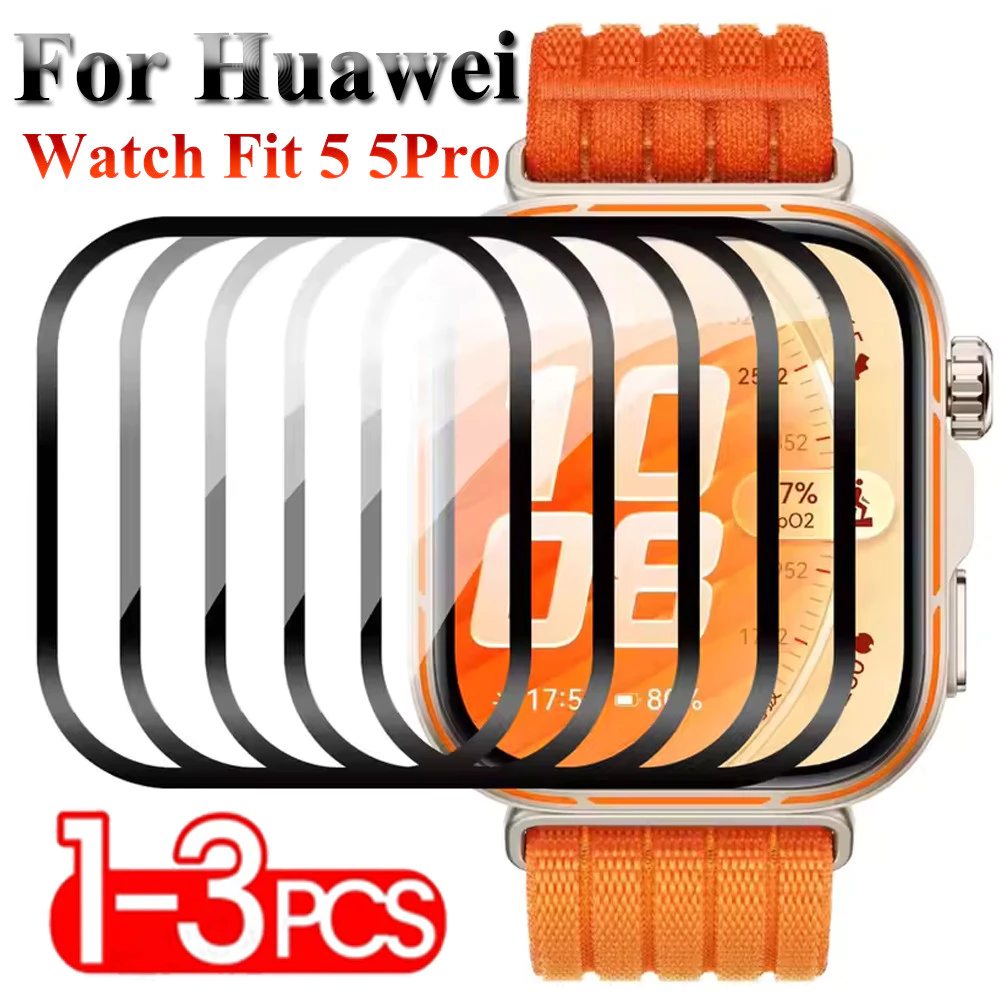 ตัวป้องกันหน้าจอสําหรับ Huawei Watch Fit 5 5 Pro 3D ตัวป้องกันหน้าจอโค้ง Ultra-HD Full Coverage ฟิล์มป้องกันอุปกรณ์เสริม