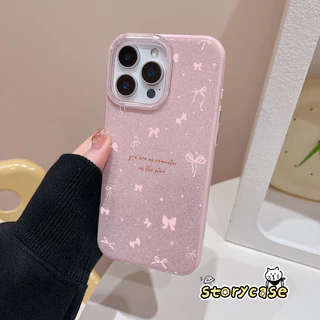 เหมาะสำหรับ OPPO Reno 13F 11F Reno 16F 15F 16 15 11 8T 5 11 5F 10 12 15 12F 6z 14 14F เคสโทรศัพท์แวววาวที่มีโบว์สีชมพู