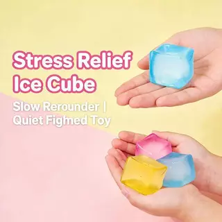 ⚡เรือ 12 ชม.⚡FG สกุชชี่หลากสี Ice Cube Fidget Stress Ball สําหรับกลุ่มทุกวัย HS