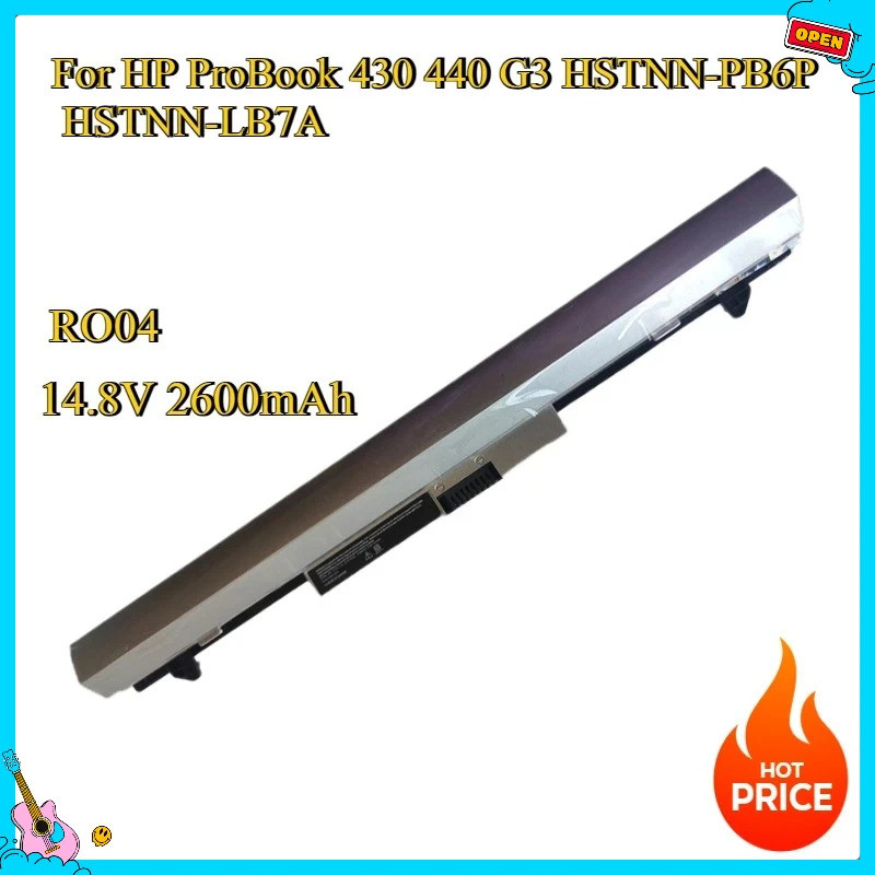 ใหม่ RO04 เปลี่ยนแบตเตอรี่ 14.8V 2600mAh สําหรับ HP ProBook 430 440 G3 HSTNN-PB6P HSTNN-LB7A R0O4 RO