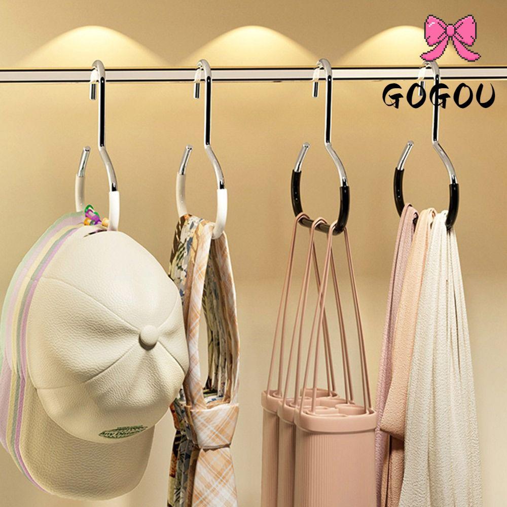 GOGOU ตะขอเก็บหมวก, ที่แขวนหมวกกันลื่นแบบวงแหวนวงกลม, ราวแขวนเนคไทผ้าขนหนูผ้าพันคอแบบไม่ทําเครื่องหมาย