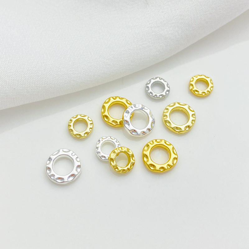 14K Gold Clad สี Retention ลูกฟูกขนาดใหญ่แหวน Spacer ปิดแหวนวิ่งแหวน Handmade diy String สร้อยข้อมือ