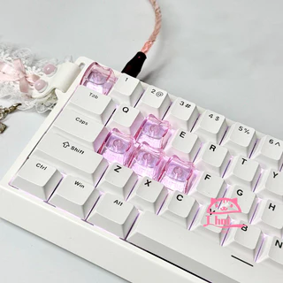 🚚Thai🚚คีย์แคป PC รูปหัวแมวน่ารัก โปร่งใส หนา 1.7 มม. ดีไซน์เฉพาะตัว ไม่ซ้ำใคร