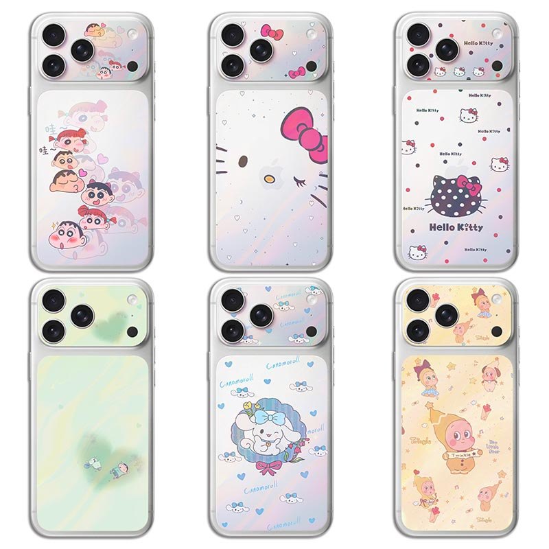 เลเซอร์ backplate สติกเกอร์เลนส์ฟิล์มสําหรับ iPhone 17 Pro max กล้องป้องกันหน้าจอ Glitter โปร่งใสโทรศัพท์มือถือกลับการ์ตูนสติกเกอร์สําหรับ 17Pro 17Promax ตกแต่งอุปกรณ์เสริม