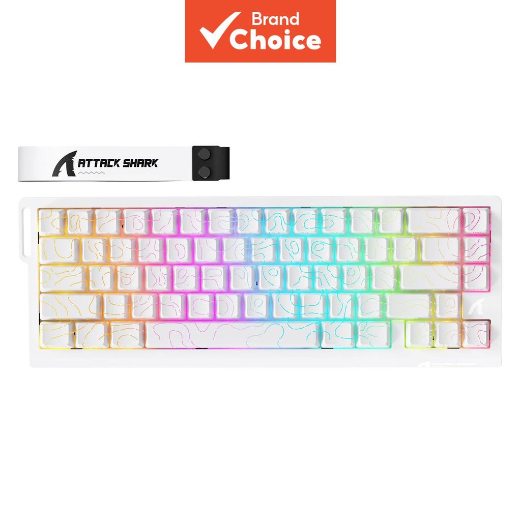 คีย์บอร์ดไร้สายสามโหมด ATTACK SHARK X68HE PRO สวิตช์แม่เหล็ก | ความแม่นยํา 0.01 มม. อัตราการโพล 8KHz ค่าหน่วงเวลา 0.125ms ไฟ RGB - แบตเตอรี่ 5000mAh