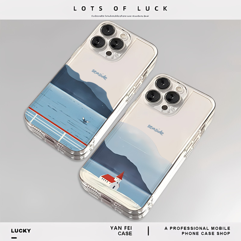 ริมทะเลเหมาะสําหรับ iqoo13 เคสโทรศัพท์ 12 โปร่งใส neo10pro OnePlus 13 T/ace5 Niche 3 V High-End Feel