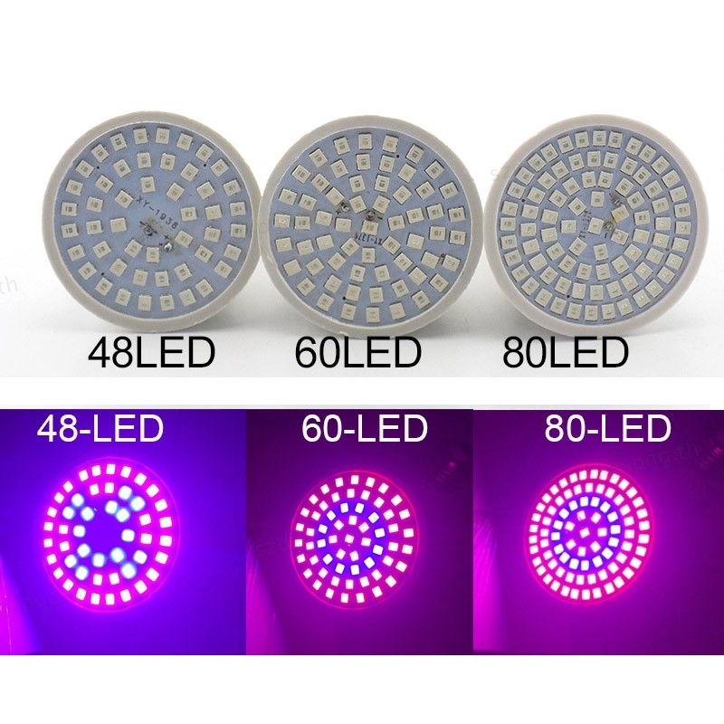 แสงดอกไม้ในร่มเต็มสเปกตรัม LED Grow Light Plant Phyto โคมไฟหลอดไฟ E27 Phytolamp Hydroponic เต็นท์ TH
