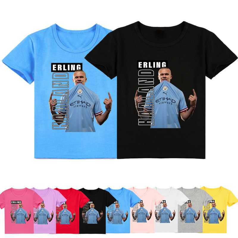 เสื้อยืดแขนสั้นเด็ก Haaland เหมาะสำหรับฤดูร้อน