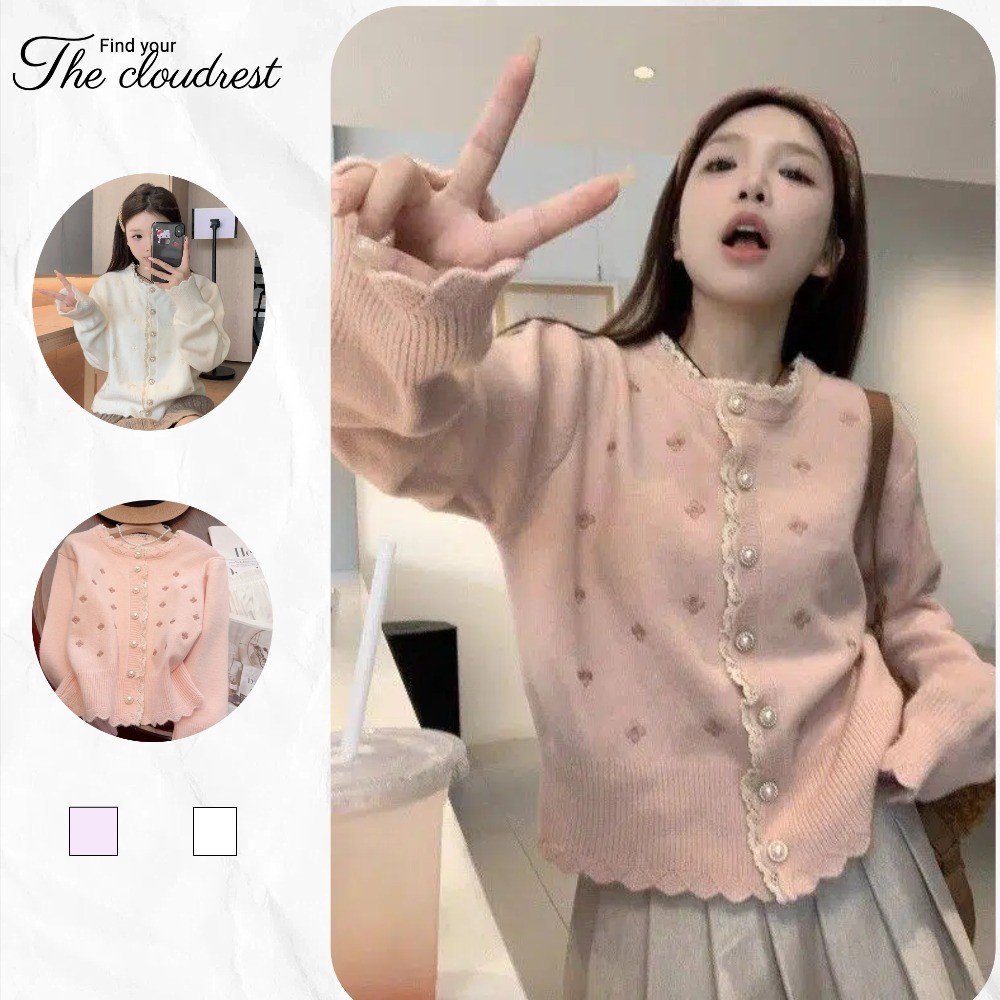 เสื้อคาร์ดิแกน/เสื้อคาร์ดิแกนถัก เสื้อคาร์ดิแกนทรงหลวม สไตล์เกาหลี เสื้อโค้ทกันหนาว