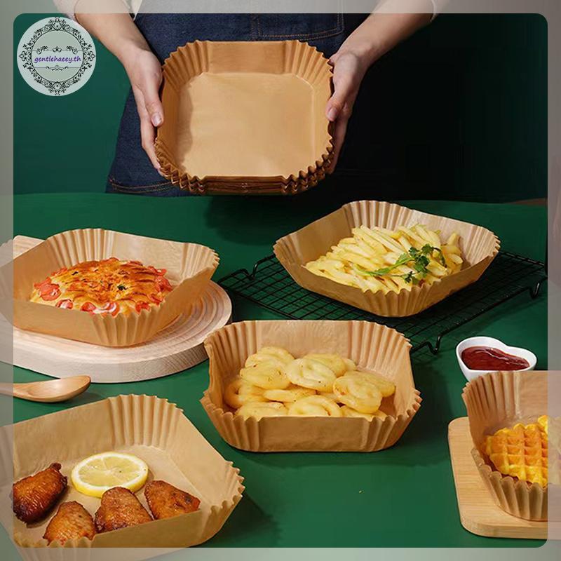 GG Air Fryer Paper Square Disposable Air Fryer Baking Paper Non-Stick Parchment Paper สําหรับน้ํามัน