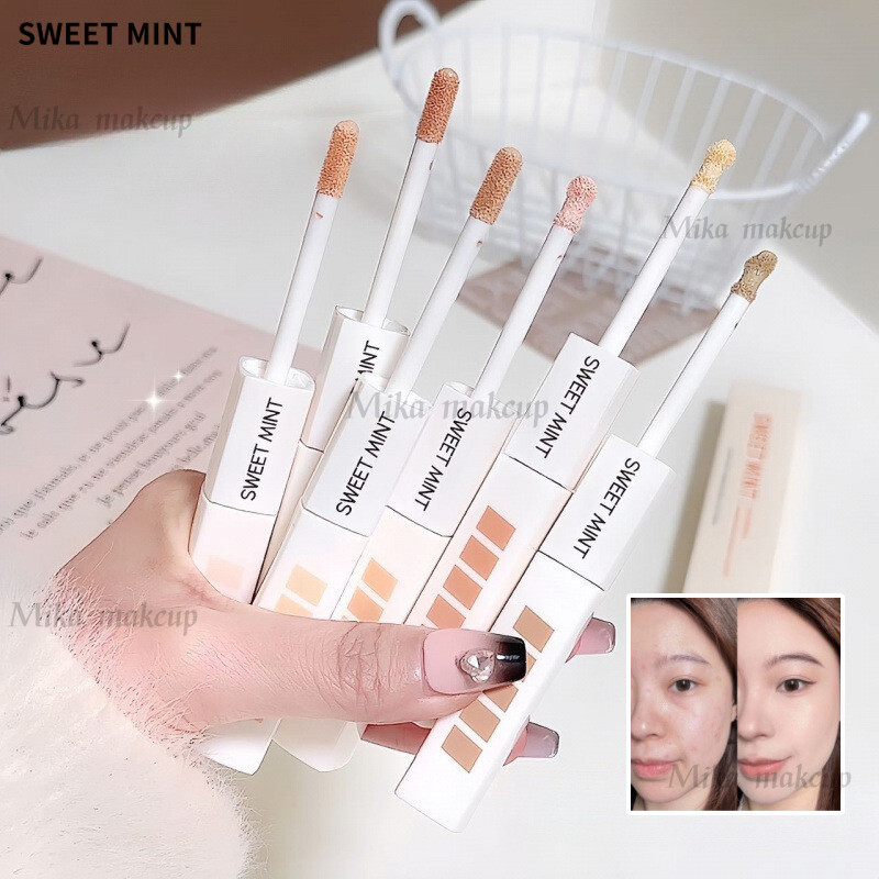 SWEET MINT คอนซีลเลอร์ 2 หัว ปกปิดจุดด่างดำ รอยสิว ความหมองคล้ำ เพิ่มความกระจ่างใส กันน้ำ และกันเหงื