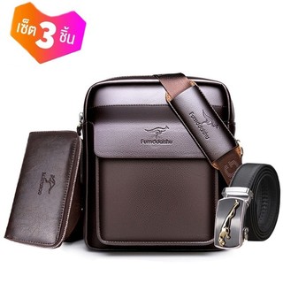 กระเป๋าคาดไหล่หนังแท้คุณภาพสูงสำหรับผู้ชาย สไตล์ธุรกิจ P190③