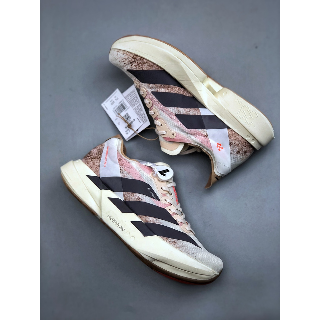 ADIZERO ADIOS PRO 4M Life Casual สำหรับทั้งผู้ชายและผู้หญิง รองเท้ากีฬาแบบสองเลเยอร์ระบายอากาศดี มีใ