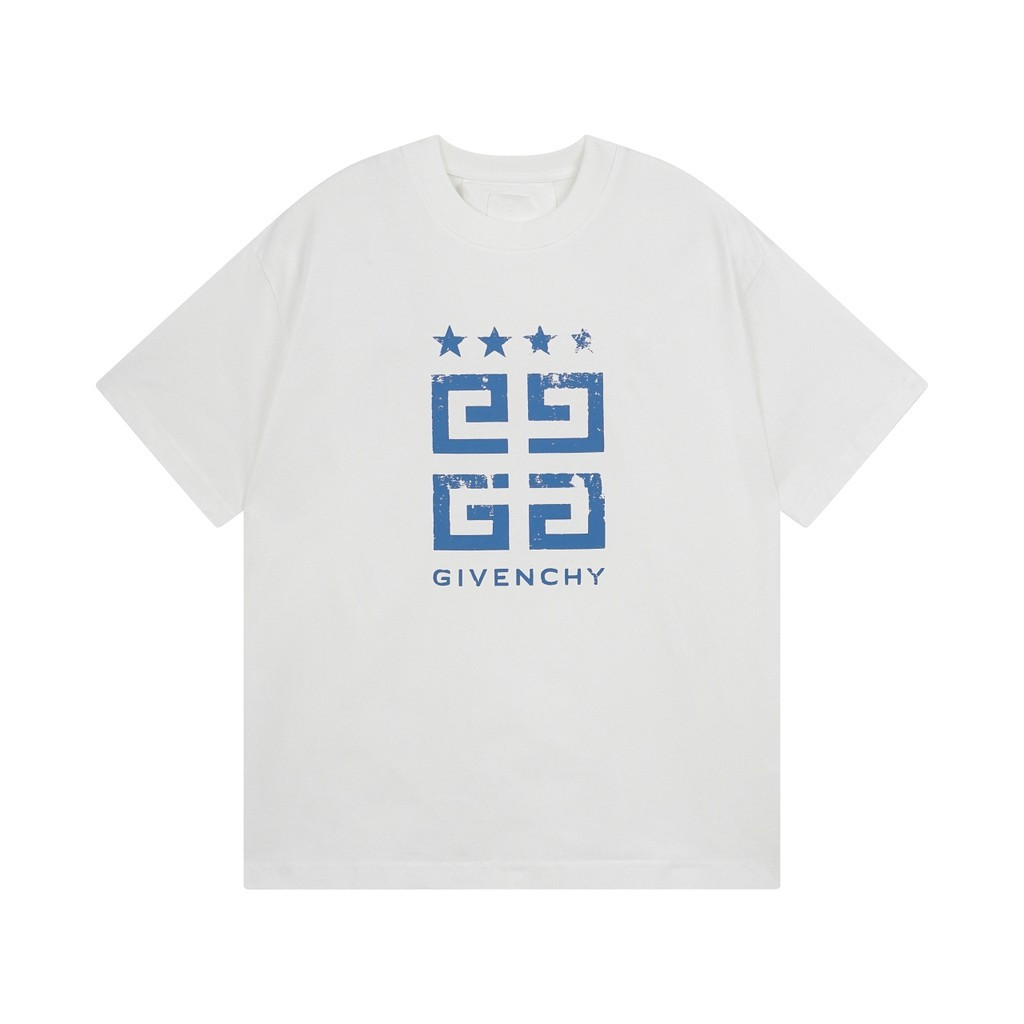 GIVENCHY/GIVENCHY 2026 ต้นฤดูใบไม้ผลิสไตล์ใหม่เสื้อยืดแขนสั้นชายหญิงคู่สไตล์สบาย Breathable หลวมสีทึ