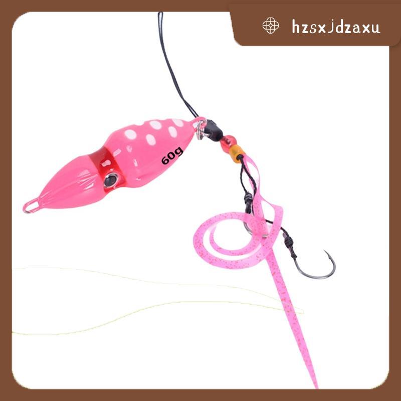 hzsxjdzaxuFishing Bait Grouper Fishing Jigging Lure Slow Jig Head สีชมพู