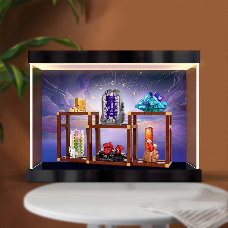 [ไม่รวมรุ่น] กล่องเก็บของอะคริลิคเหมาะสําหรับ 21362 คอลเลกชันแร่อาคารบล็อกของเล่นรุ่นกล่องไฟประเภทขา