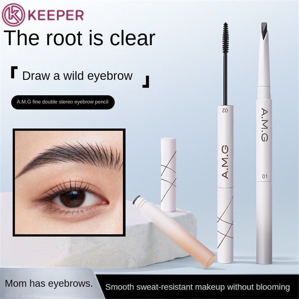 ดินสอเขียนคิ้ว AMG Double Eyebrow Pencil กันน้ำและกันเหงื่อ ใช้งานง่าย ดินสอเขียนคิ้วแบบแท่ง หลายสีใ