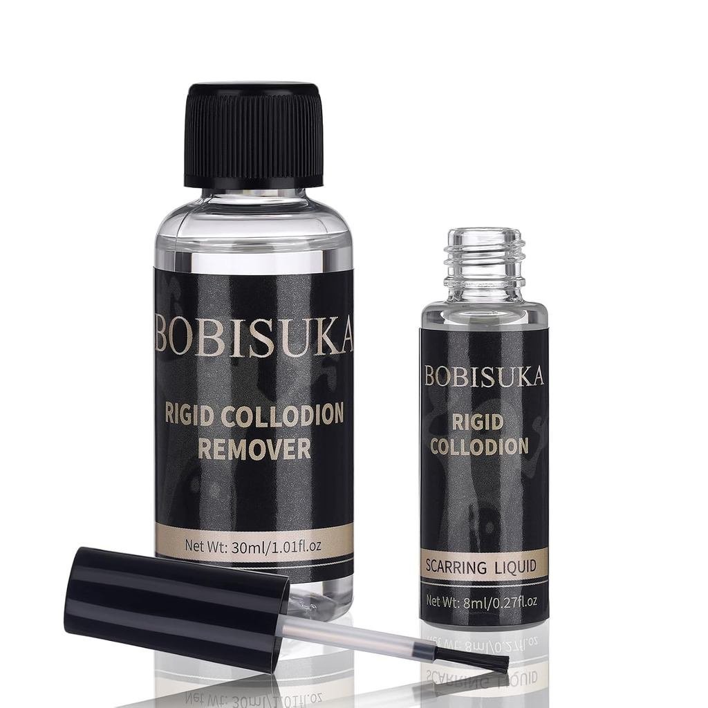 BOBISUKA SFX Scar Makeup Kit - Solid Collidion with Brush & Remover - Professional เหมือนจริง Scarri