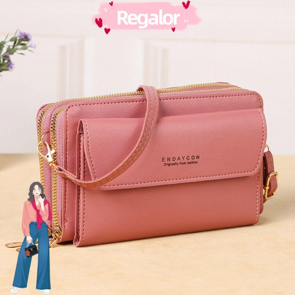กระเป๋าโทรศัพท์ REGOR สำหรับสะพายข้าง ดีไซน์เรียบง่าย มีช่องเก็บของขนาดใหญ่และสองชั้น เหมาะสำหรับการใช้งานหลายแบบ