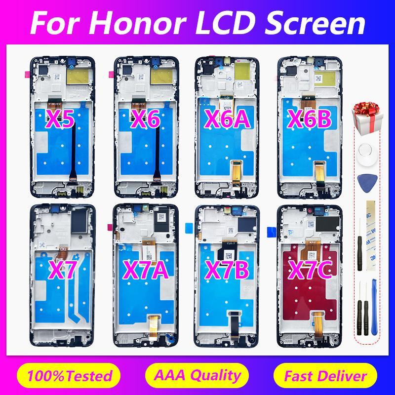 สําหรับ Huawei Honor X6 X7 X7a หน้าจอพร้อมกรอบ X5 X6a X6b X7B X7c จอแสดงผลหน้าจอหน้าจอ LCD หน้าจอภาย