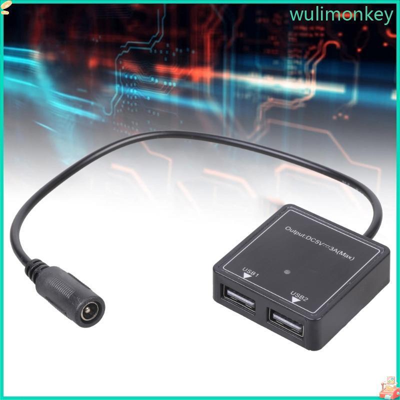 WU 6V30A ถึง 5V3A รถ USB ChargerAdapter DC5521 ถึง 2 พอร์ต USB Fast Power Adapter