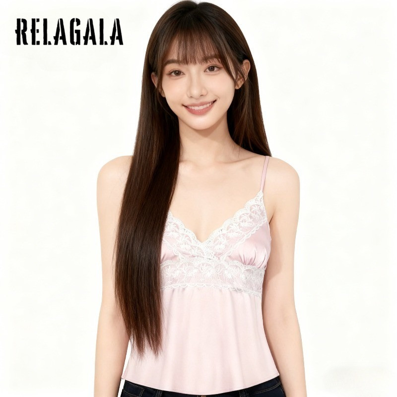 RELAGALA เสื้อชั้นในสตรี ดีไซน์เซ็กซี่ ลายลูกไม้ V-neck แบบพื้นฐานและแฟชั่น — صورة 2