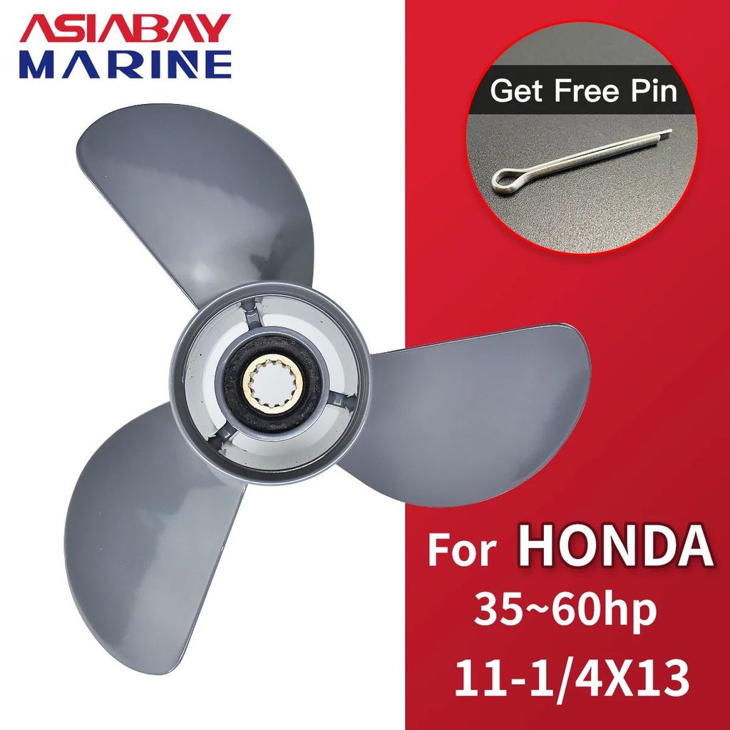 3-blade 13-spline 58130-ZV5-000ZA อลูมิเนียมใบพัดนอกสกรูสําหรับ Honda 35 40 45 50 55 60hp เรือมอเตอร