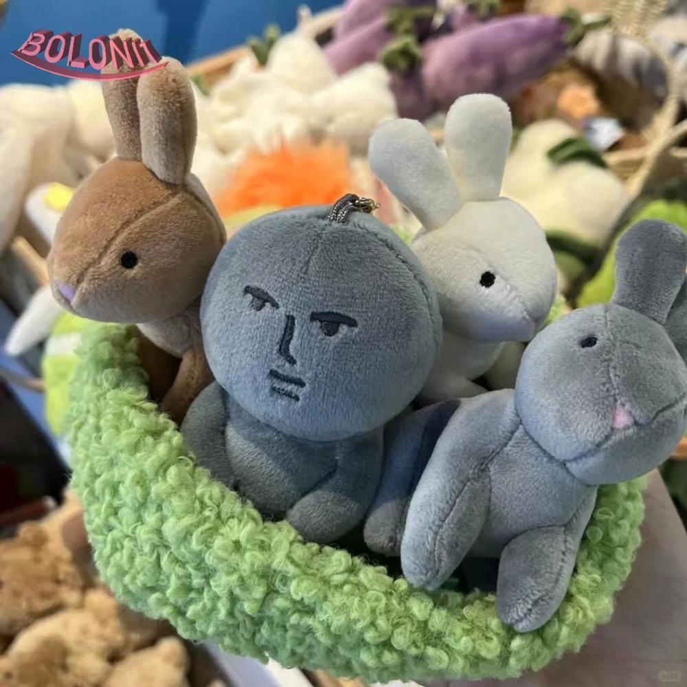 BO My Friend Rabbit พวงกุญแจ, Flipbook Animation จี้กระต่ายสีชมพูตลก, จี้กุญแจรถสร้างสรรค์การ์ตูนแฟช