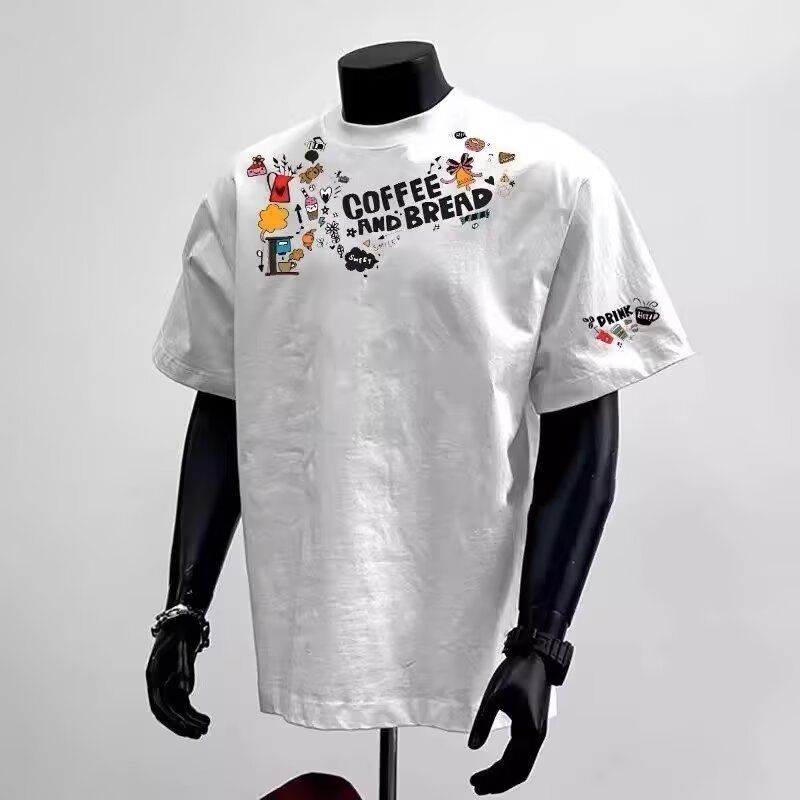 COD 2026 Heavy Street Wear เสื้อยืดแขนสั้นผู้ชายพิมพ์ลายผ้าฝ้ายแท้ 2025 ฤดูร้อนสไตล์ใหม่ขายร้อนอินเท