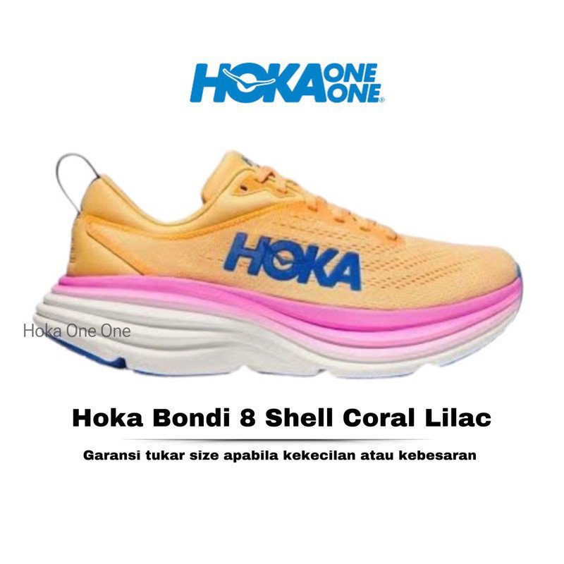 รองเท้าวิ่ง H-0-KA One One Bondi 8 Road สี Shell Coral Lilac