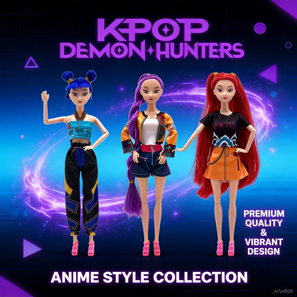KPop Demon Hunters ตุ๊กตา BJD ชุดเจ้าหญิงอุปกรณ์เสริม Zoey Rumi Mira DIY ของเล่นตุ๊กตาและเสื้อผ้า เซ็ทตุ๊กตาบาร์บี้