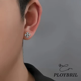 PLOYBRIL ต่างหูไม้กางเขนฮิปฮอปวินเทจอินเทรนด์พร้อมฝังหินสําหรับผู้ชายและผู้หญิงเครื่องประดับทุกวัน E024