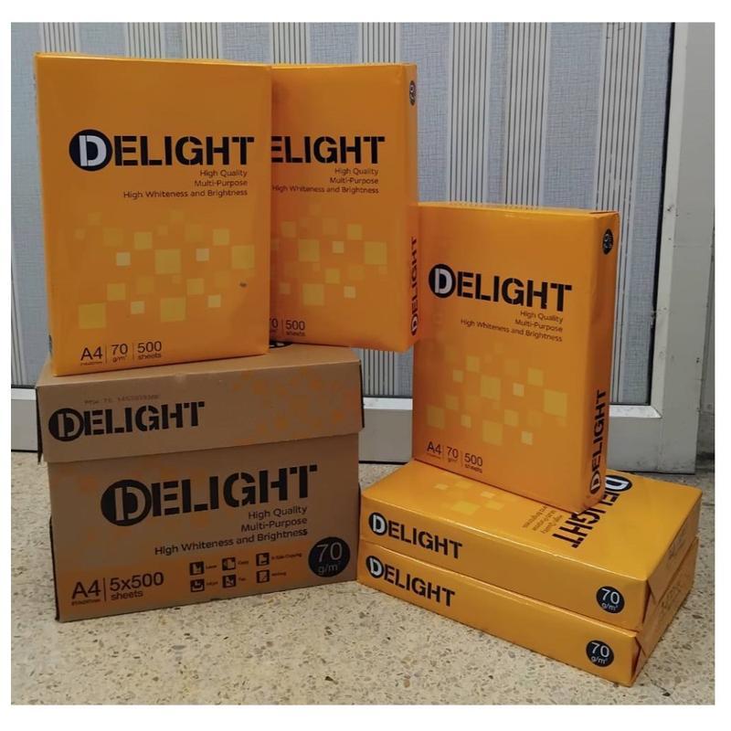 (ยกลัง)!! กระดาษถ่ายเอกสาร Delight ดีไลท์  ขนาด A4 70 แกรม  ( จำนวน 1 ลัง/5รีม)