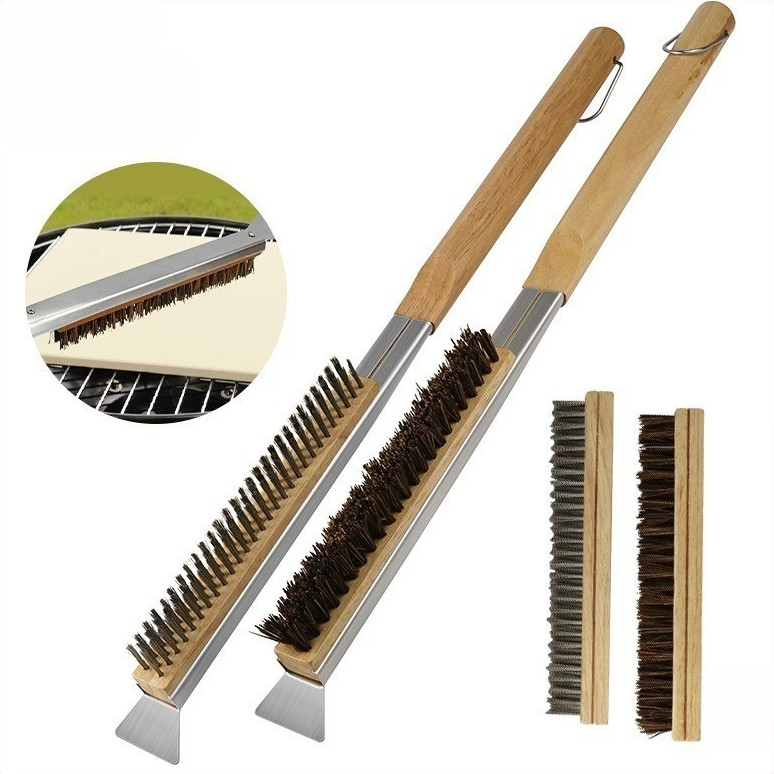 2 ใน 1แปรงเตาอบพิซซ่า,แปรงเปลี่ยนหัวแปรงบาร์บีคิวกลางแจ้งแปรงอบพิซซ่าเตาอบทําความสะอาดแปรงครัวเครื่องมือทําความสะอาด,มะพร้าวปาล์มแปรง,อุปกรณ์ทําความสะ - รูปที่ 7