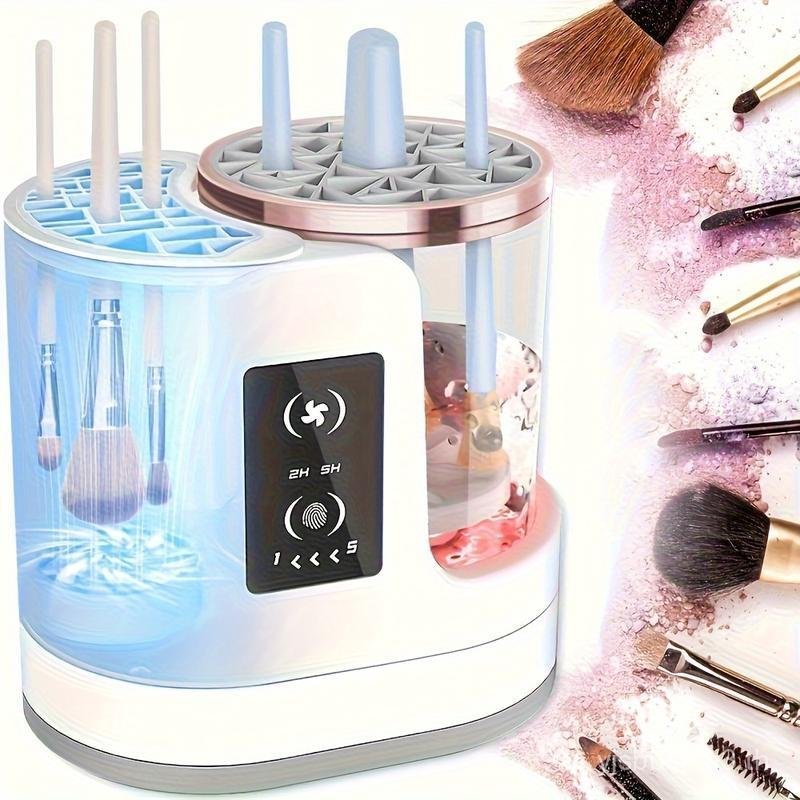 3-in-1 Electric Makeup Brush Cleaner with Drying Rack - Portable USB Automatic Beauty Tool เหมาะสําห