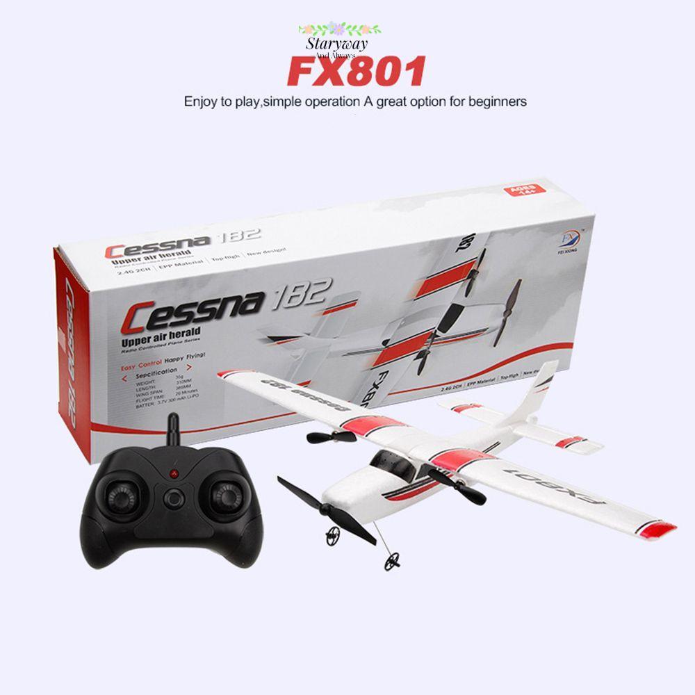 STARYSWAY สําหรับ Cessna 182 FX801 เครื่องบินของเล่น FX801 2.4G Controller 2CH ปีกคงที่ RC เครื่องร่