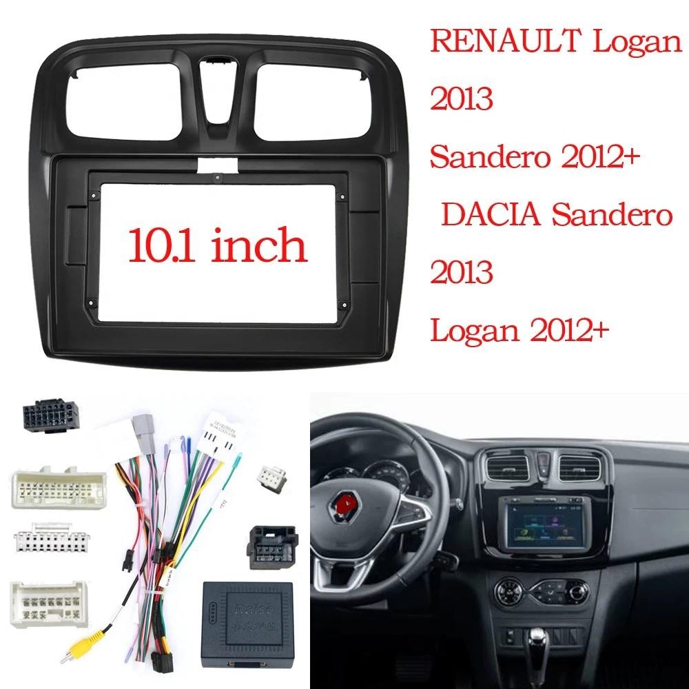 10 นิ้ว Fascias สําหรับ Renault Sandero สัญลักษณ์ Logan 2014 + รถวิทยุหัวหน่วย 2 Din แผง DVD GPS MP5