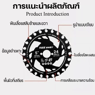 ใบเลื่อยวงเดือน ใบเลื่อยงานไม้ แผ่นตัดโลหะผสม 5/5.5/6นิ้ว ฟันคาร์ไบด์คมกริบ งานตัดแบบละเอียดสำหรับ