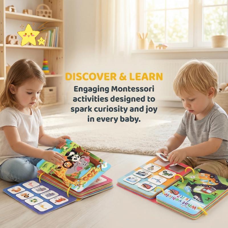 [JBTH] Montessori Stier Busy Card Book เกมจับคู่แบบใช้ซ้ําได้สําหรับก่อนวัยเรียนเด็กวัยหัดเดิน Early